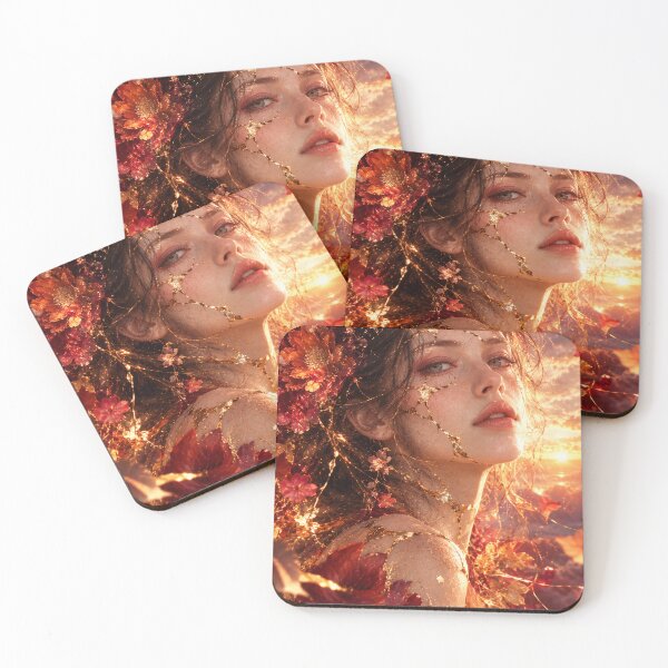 Item preview, Ember — Japanese Kintsugi Female Portrait designed and sold by KINTSUGI-LUMI.
