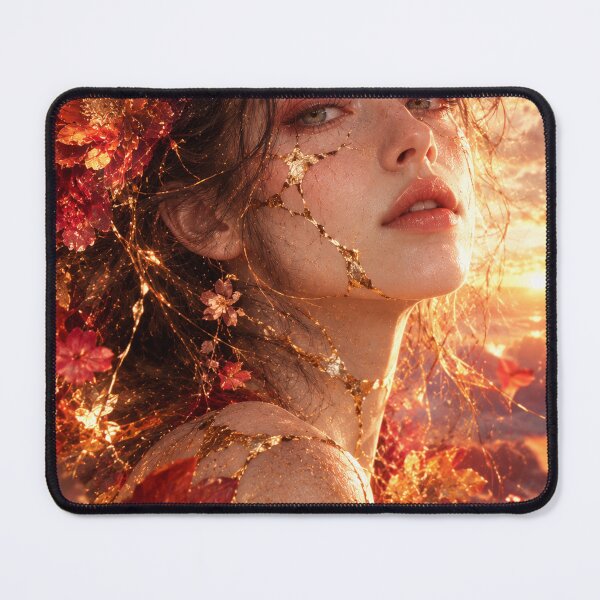 Item preview, Ember — Japanese Kintsugi Female Portrait designed and sold by KINTSUGI-LUMI.