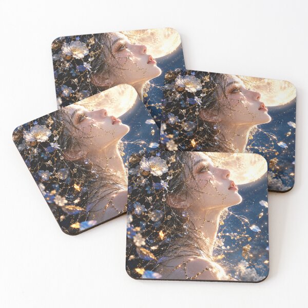 Item preview, Moonlight — Japanese Kintsugi Female Portrait designed and sold by KINTSUGI-LUMI.