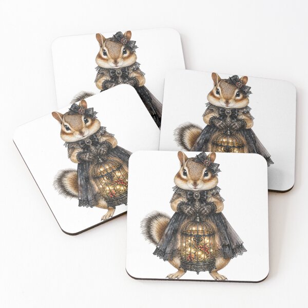 Item preview, Gothic Winter Chipmunk Holding Glowing Lantern Cage designed and sold by takeng07.