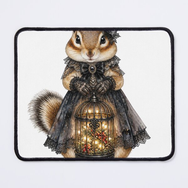 Item preview, Gothic Winter Chipmunk Holding Glowing Lantern Cage designed and sold by takeng07.