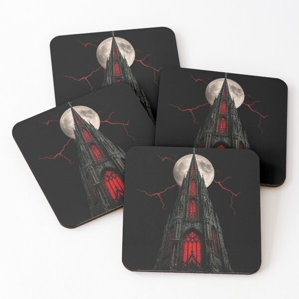 Item preview, Gothic Cathedral Spire Blood Moon Crimson Light Graphic designed and sold by LazyDayzCo.