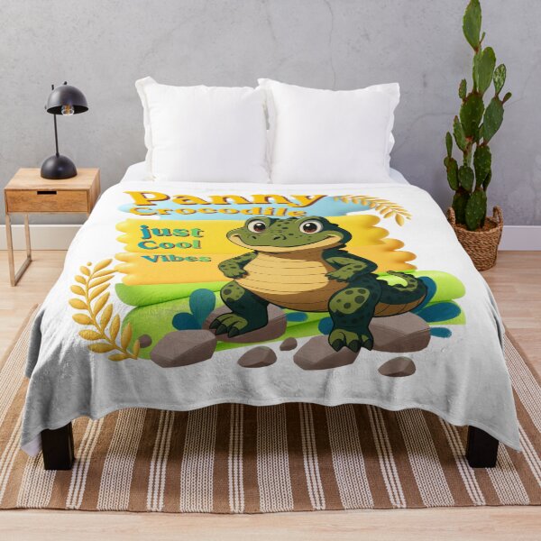 Item preview, Funny Crocodile “Just Cool Vibes” – Cute Retro Animal Gift designed and sold by Zack4Fashion.