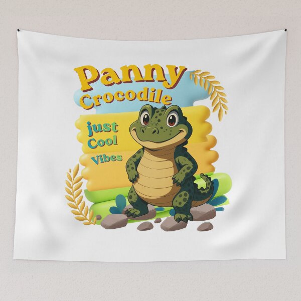Item preview, Funny Crocodile “Just Cool Vibes” – Cute Retro Animal Gift designed and sold by Zack4Fashion.