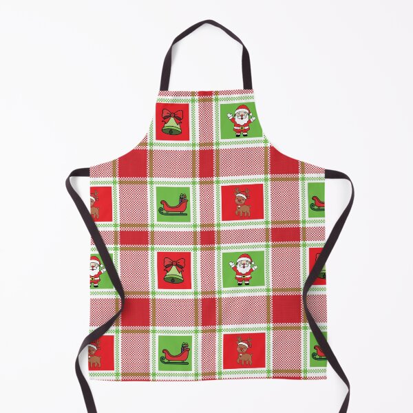 Item preview, Christmas tartan plaid pattern with framed Santa and reindeer designed and sold by PowerAntShop.
