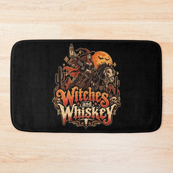 Item preview, Witches and Whiskey Halloween T-Shirt | Gothic Skeleton Cowgirl Western Tee designed and sold by graphic-genie.