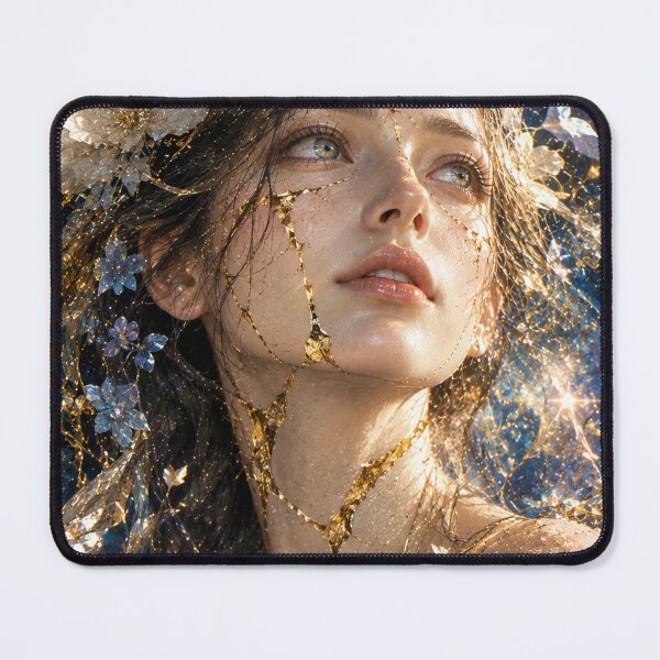 Item preview, Stardust — Japanese Kintsugi Female Portrait designed and sold by KINTSUGI-LUMI.