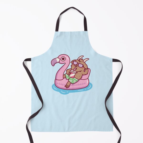 Item preview, Goat Chilling On Flamingo Pool Float Summer Vacation designed and sold by rustydoodle.