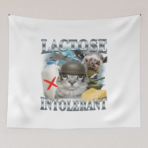 Item preview, Lactose Intolerant Funny Cat Meme designed and sold by Elakhongthe.