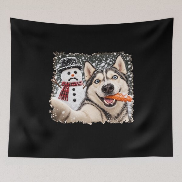 Item preview, Husky Christmas Selfie designed and sold by DogoMalulu.