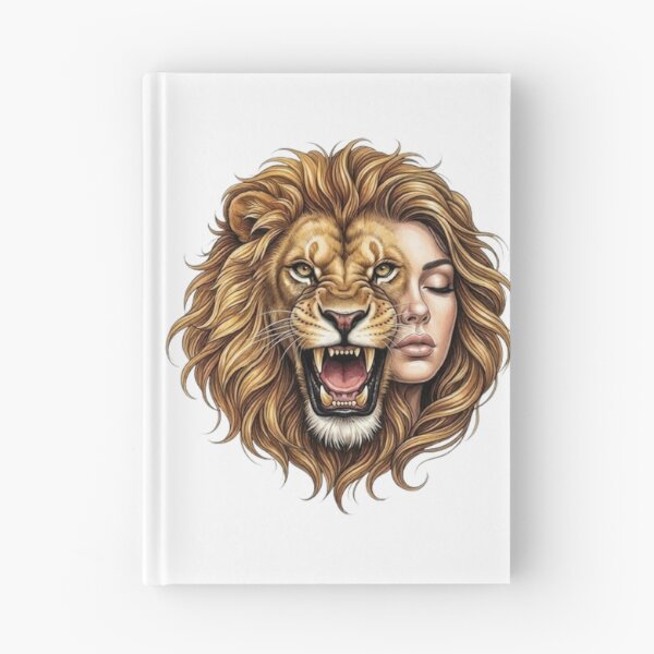 Item preview, Feline Duality — Fusion of Woman's Face and Roaring Lion designed and sold by CHRIST5000.