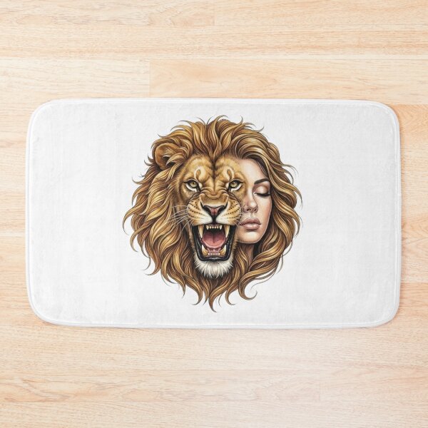 Item preview, Feline Duality — Fusion of Woman's Face and Roaring Lion designed and sold by CHRIST5000.
