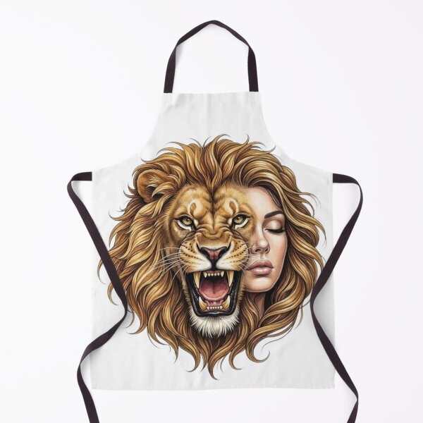 Item preview, Feline Duality — Fusion of Woman's Face and Roaring Lion designed and sold by CHRIST5000.