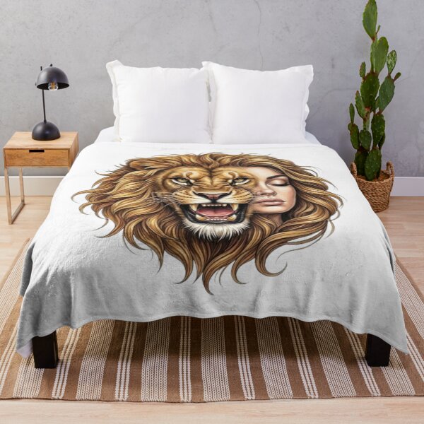 Item preview, Feline Duality — Fusion of Woman's Face and Roaring Lion designed and sold by CHRIST5000.