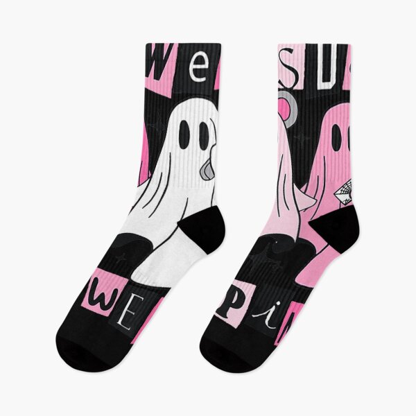 Item preview, On Wednesday We Wear Cute Pink Ghost Halloween designed and sold by Taniyah Gomes.