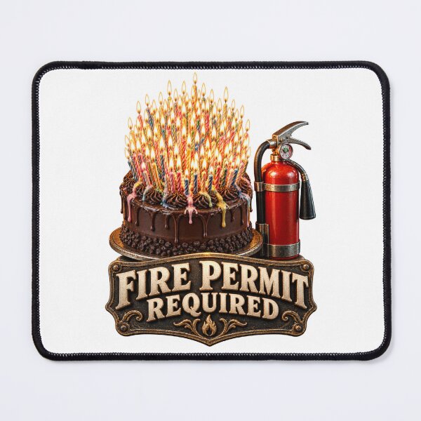 Item preview, Fire Permit Required Birthday Cake designed and sold by TrendTribeTP.