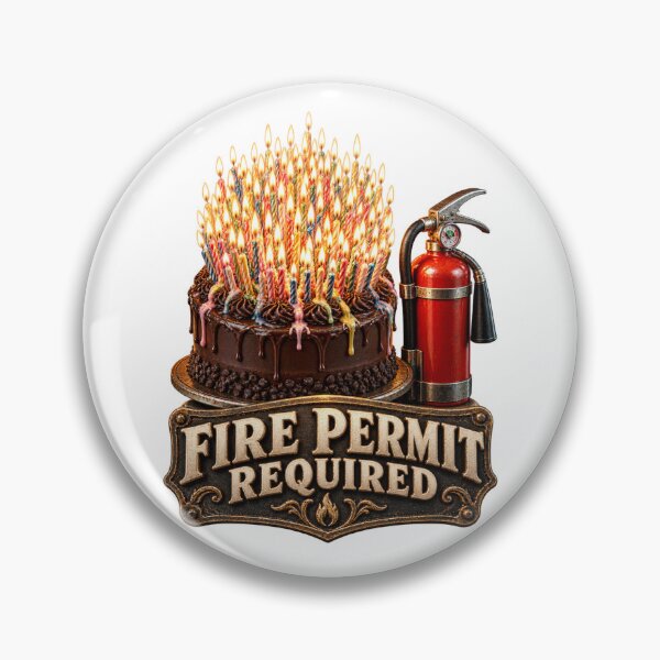 Item preview, Fire Permit Required Birthday Cake designed and sold by TrendTribeTP.