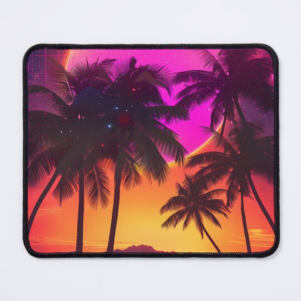 Item preview, Retro 80s synthwave sunset with neon palm trees designed and sold by Artdavesalzburg.
