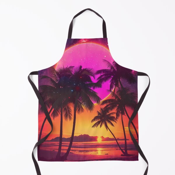 Item preview, Retro 80s synthwave sunset with neon palm trees designed and sold by Artdavesalzburg.