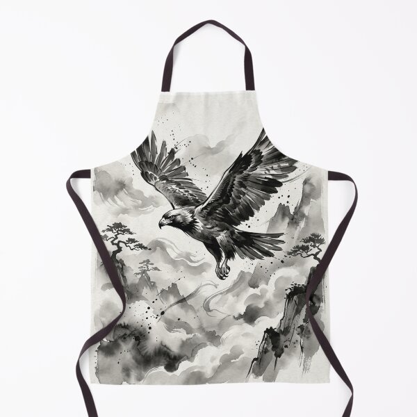 Item preview, Sacred Eagle Ink Wash Painting Japanese Sumi-e Art designed and sold by iris-festival.