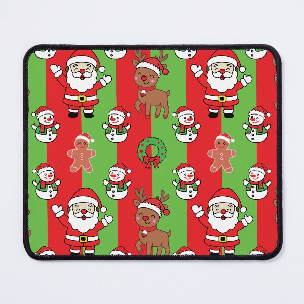 Item preview, Santa Claus and reindeer seamless pattern on vertical stripes designed and sold by PowerAntShop.