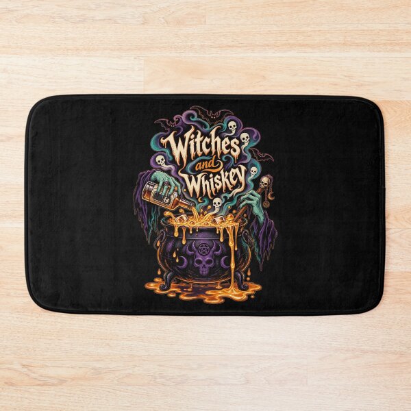 Item preview, Witches and Whiskey Halloween T-Shirt | Gothic Witch Cauldron Whiskey Tee designed and sold by graphic-genie.