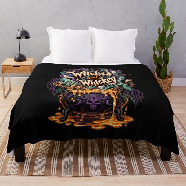 Item preview, Witches and Whiskey Halloween T-Shirt | Gothic Witch Cauldron Whiskey Tee designed and sold by graphic-genie.