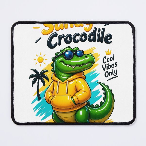 Item preview, Sandy Crocodile – Cool Vibes Only Funny Crocodile Streetwear designed and sold by Zack4Fashion.