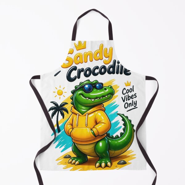 Item preview, Sandy Crocodile – Cool Vibes Only Funny Crocodile Streetwear designed and sold by Zack4Fashion.