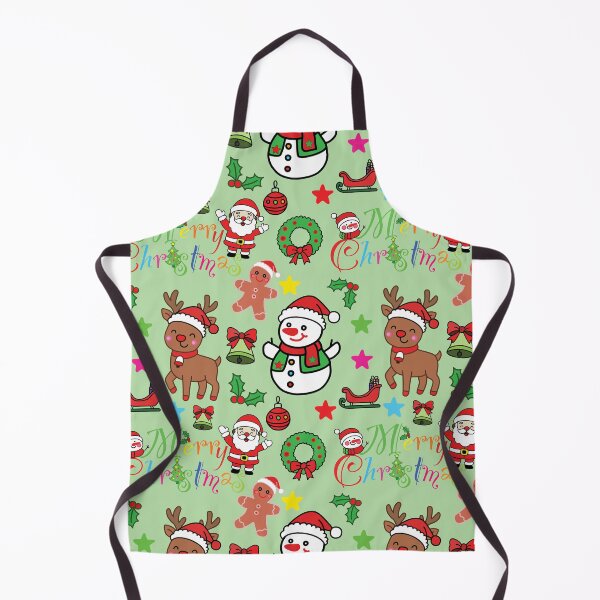 Item preview, Merry Christmas text and cute holiday characters seamless pattern designed and sold by PowerAntShop.