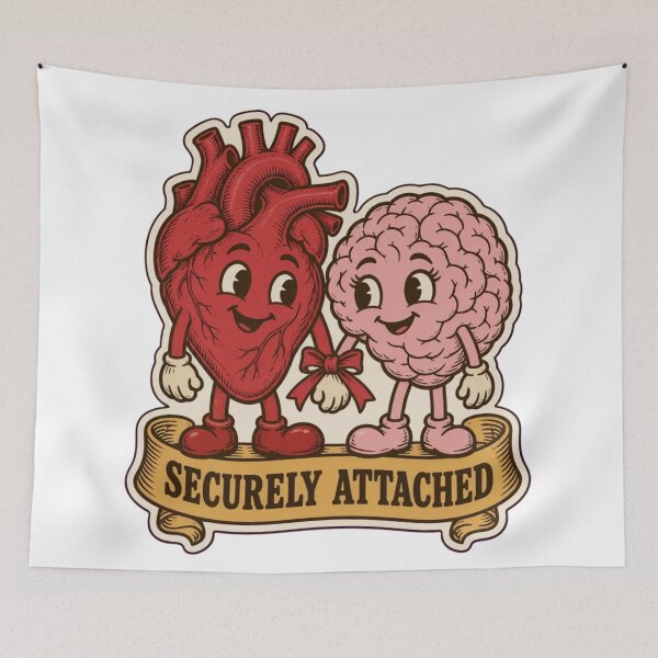 Item preview, Psychology Valentines Securely Attached | Funny Attachment Styles Brain and Heart designed and sold by StickyGuys.