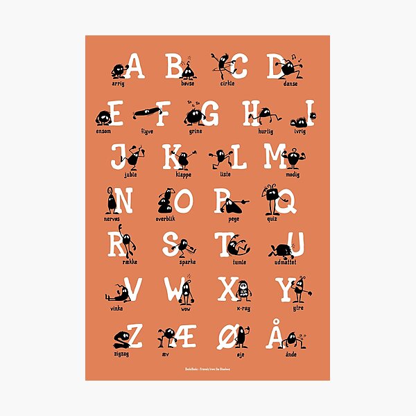 Alfabet - Orange Photographic Print