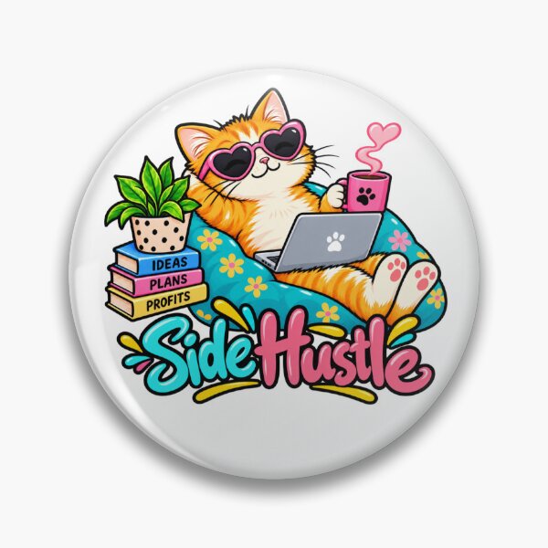 Item preview, Side Hustle Cat - Work From Home Funny Cat Design designed and sold by Myra365Art.