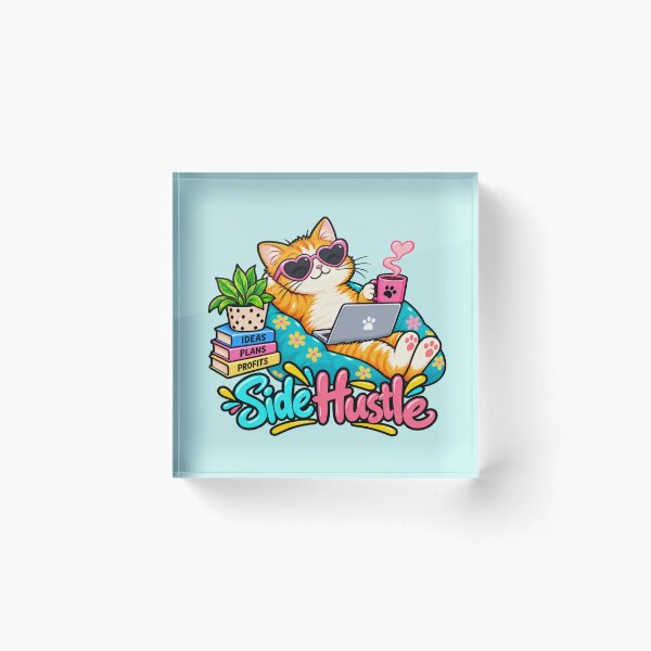 Item preview, Side Hustle Cat - Work From Home Funny Cat Design designed and sold by Myra365Art.
