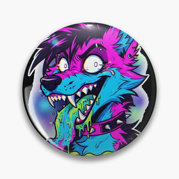 Item preview, Glitch Neon Furry Wolf Sticker & Art, Cyberpunk Slime Aesthetic Graphic designed and sold by DuckOddity.