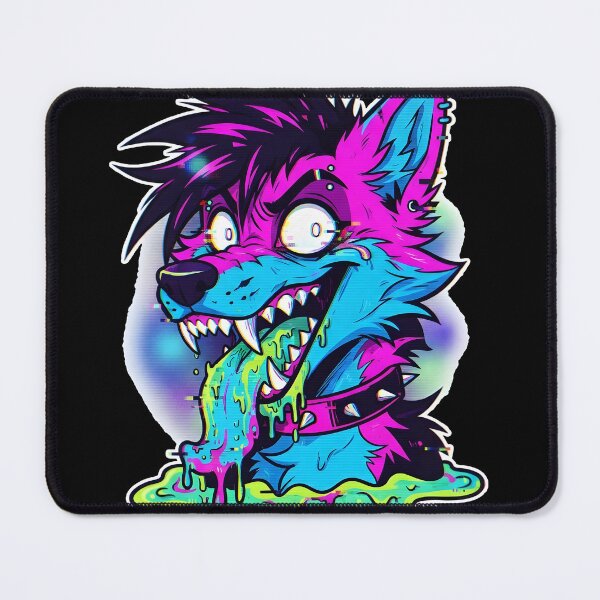 Item preview, Glitch Neon Furry Wolf Sticker & Art, Cyberpunk Slime Aesthetic Graphic designed and sold by DuckOddity.
