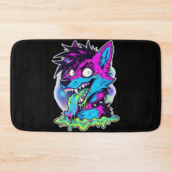 Item preview, Glitch Neon Furry Wolf Sticker & Art, Cyberpunk Slime Aesthetic Graphic designed and sold by DuckOddity.