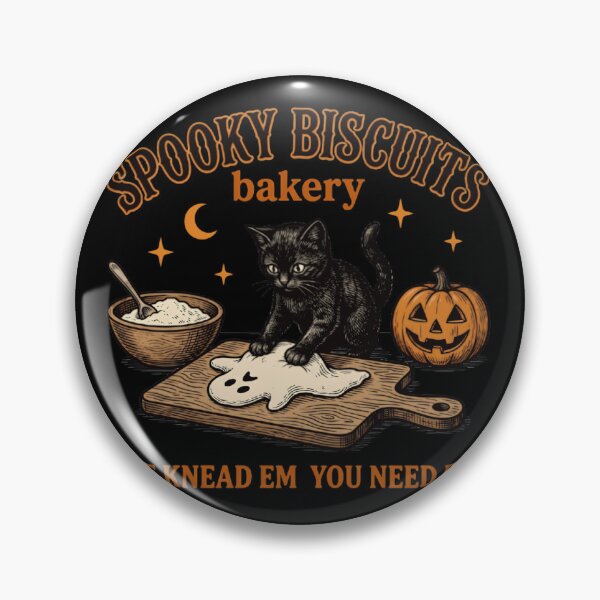 Item preview, Spooky Biscuits Bakery Cat Kneading Ghost Dough Halloween Funny designed and sold by Zizo-DR44.