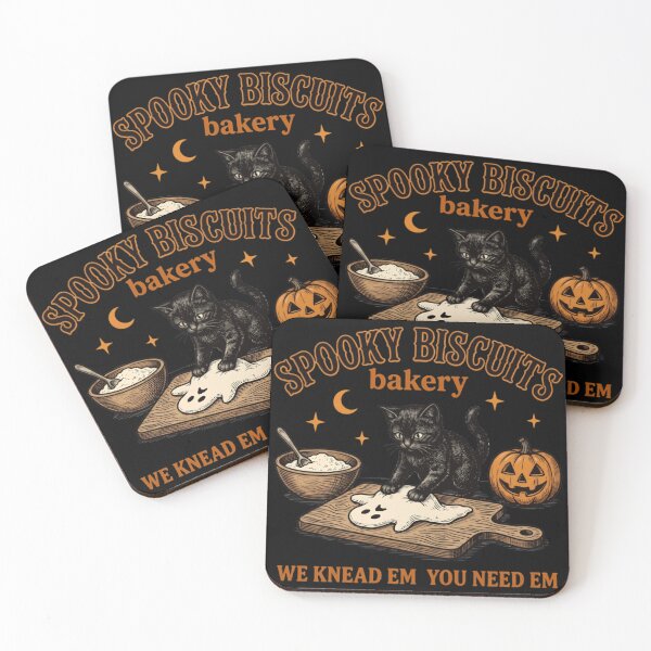 Item preview, Spooky Biscuits Bakery Cat Kneading Ghost Dough Halloween Funny designed and sold by Zizo-DR44.
