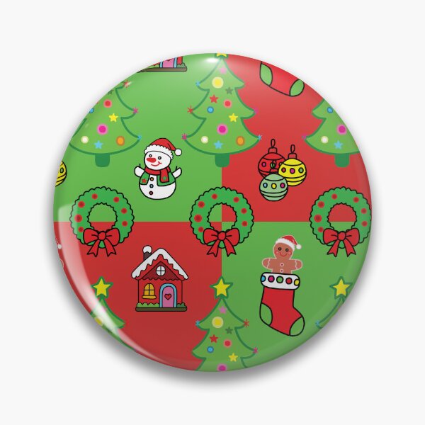 Item preview, Cute Christmas elements seamless pattern on red and green background designed and sold by PowerAntShop.