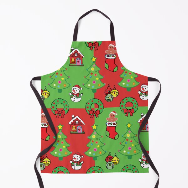 Item preview, Cute Christmas elements seamless pattern on red and green background designed and sold by PowerAntShop.
