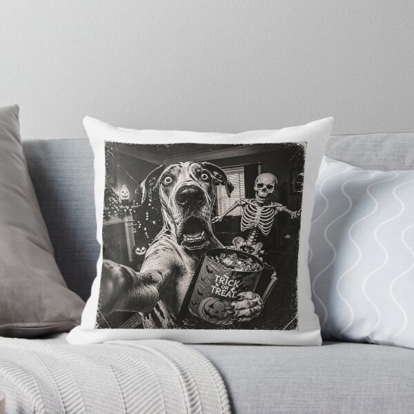 Item preview, Trick Or Treat Halloween Great Dane Scary Skeleton Selfie T-Shirt designed and sold by Othinus.