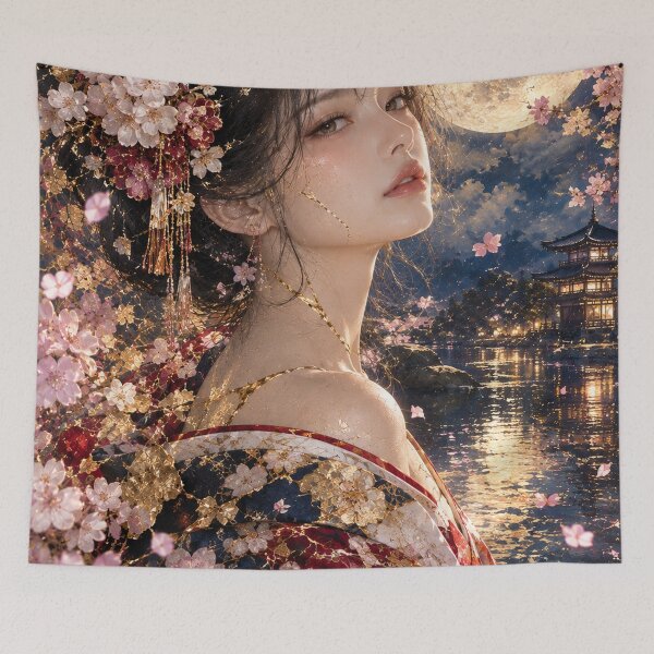 Item preview, Fantasy Moon — Japanese Kintsugi Floral Art designed and sold by KINTSUGI-LUMI.