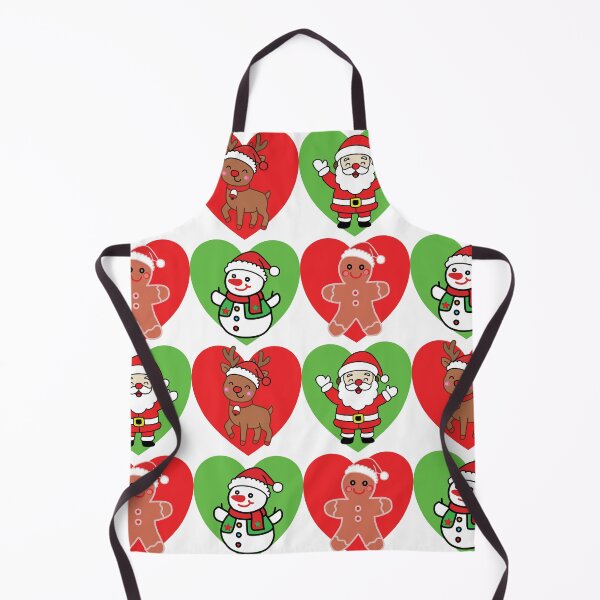 Item preview, Cute Christmas characters inside hearts seamless pattern designed and sold by PowerAntShop.