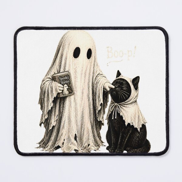 Item preview, Vintage Halloween Spooky Book Ghost with Black Cat Boo-p T-Shirt designed and sold by Serhotep.