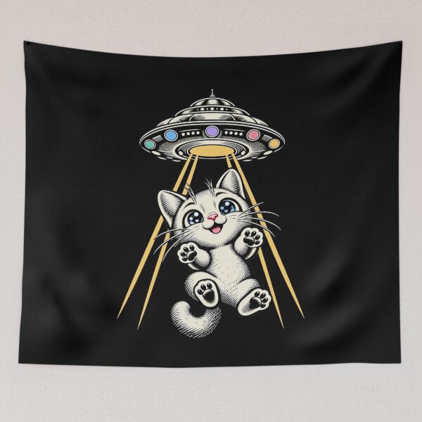 Item preview, Beam Me Up, Kitty! — Cute UFO Cat Abduction designed and sold by Sanctum Icons.