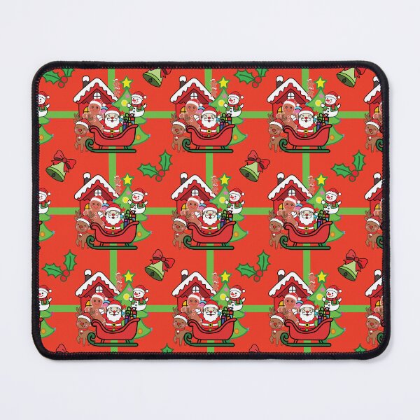 Item preview, Santa in sleigh and gingerbread house Christmas seamless pattern designed and sold by PowerAntShop.