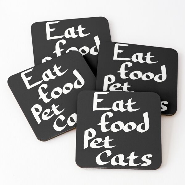 Item preview, Eat Food Pet Cats, White Text designed and sold by TuulaniMakes.