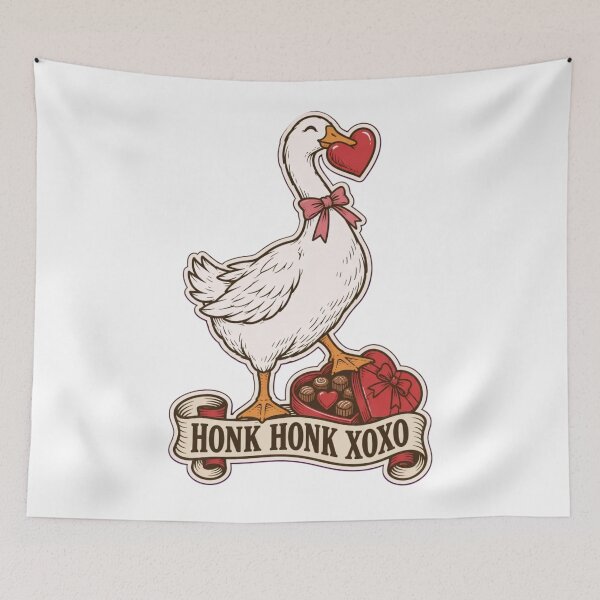Item preview, Valentines Goose Honk Honk XOXO | Funny Silly Goose with Heart Valentine designed and sold by StickyGuys.