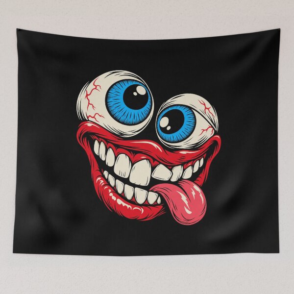 Item preview, Funny Halloween Monster Face Shirt – Creepy Googly Eyes & Crazy Grin designed and sold by JonelCrafts.